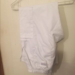White scrub pants size med short